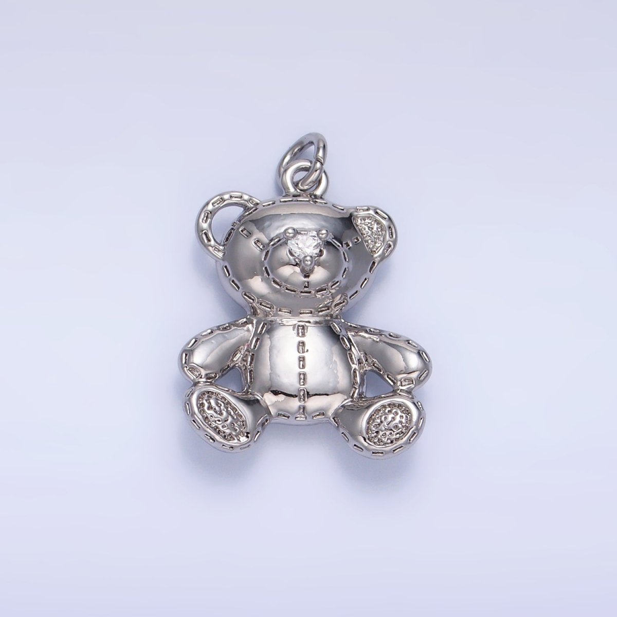 24K Gold Filled Teddy Bear Toy Animal Charm in Gold & Silver | W364 - DLUXCA