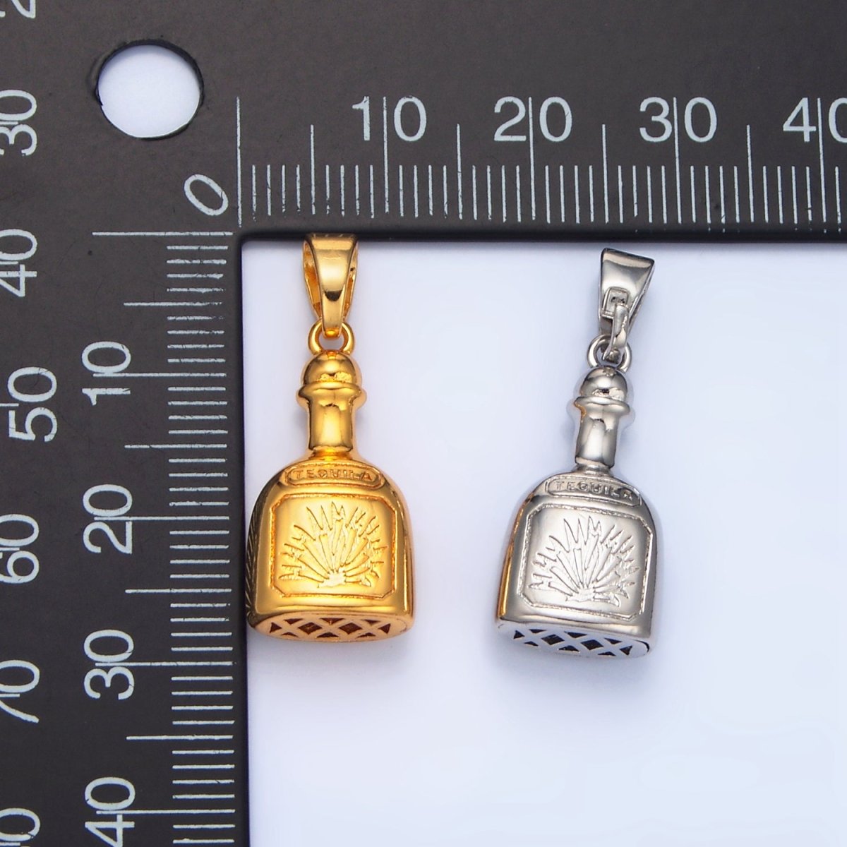 24K Gold Filled Tequila Alcohol Drink Pendant in Gold & Silver | I858 - DLUXCA