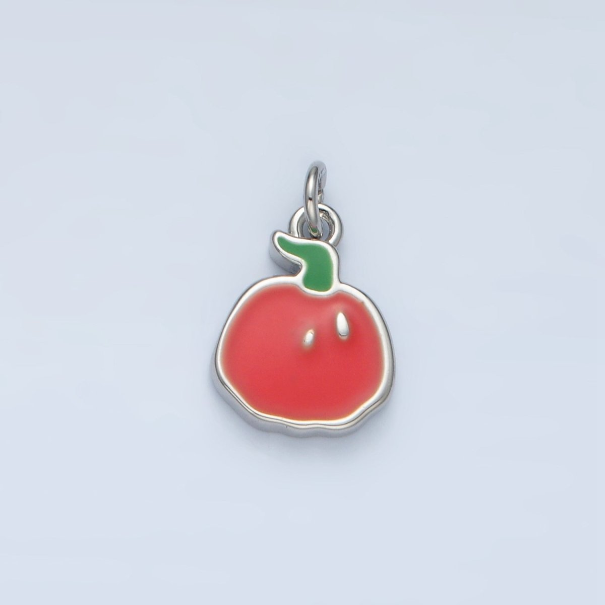 24K Gold Filled Thanksgiving Pumpkin Fruit Enamel Mini Charm in Gold & Silver | N786 - DLUXCA