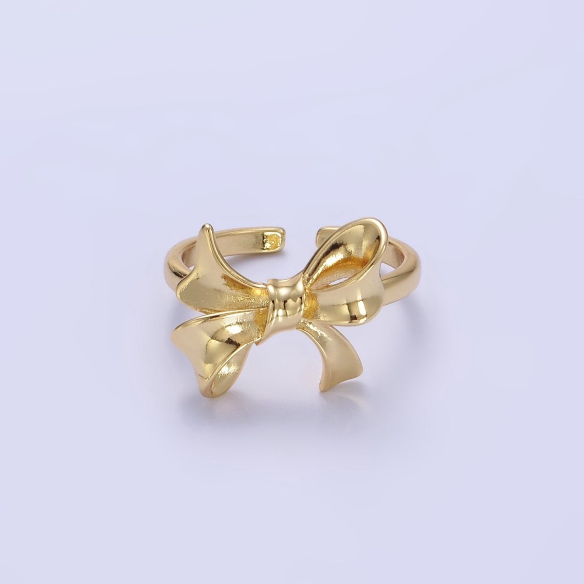 24K Gold Filled Tied Ribbon Bow Minimalist Ring | R210 - DLUXCA