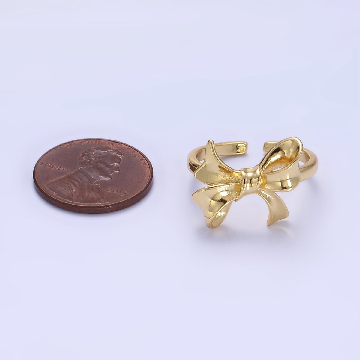 24K Gold Filled Tied Ribbon Bow Minimalist Ring | R210 - DLUXCA