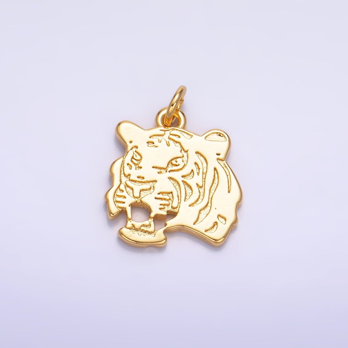 24K Gold Filled Tiger Head Animal Charm | W233 - DLUXCA