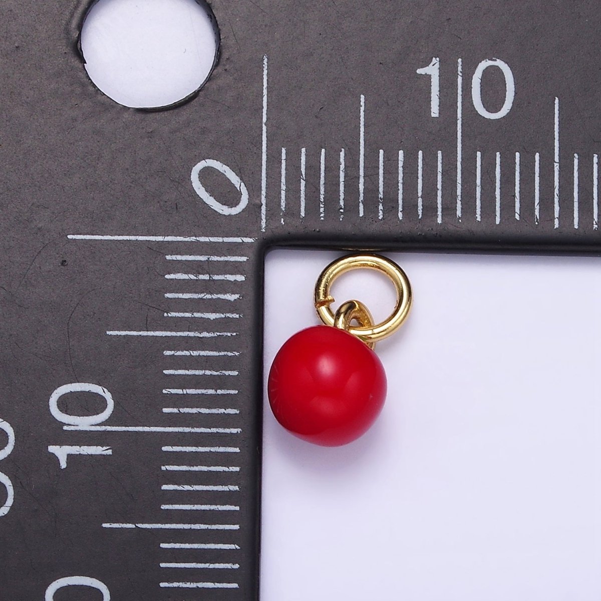 24K Gold Filled Tomato Vegetable Enamel Mini Charm | C651 - DLUXCA