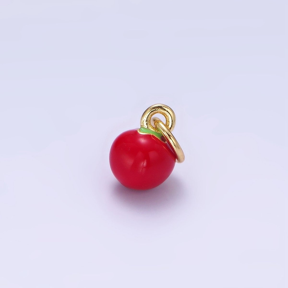 24K Gold Filled Tomato Vegetable Enamel Mini Charm | C651 - DLUXCA