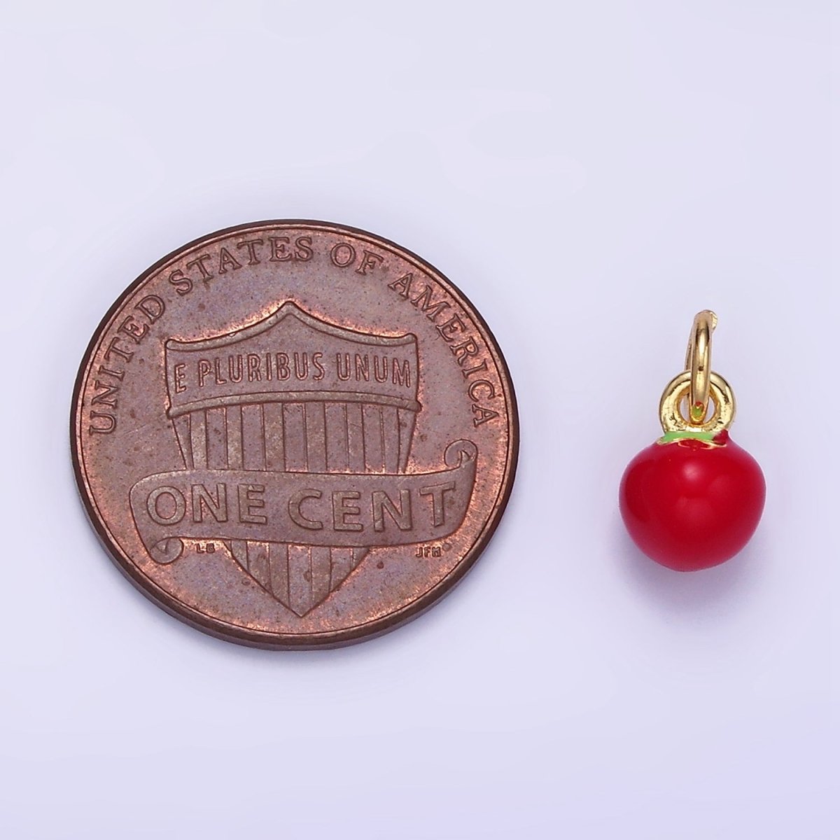 24K Gold Filled Tomato Vegetable Enamel Mini Charm | C651 - DLUXCA