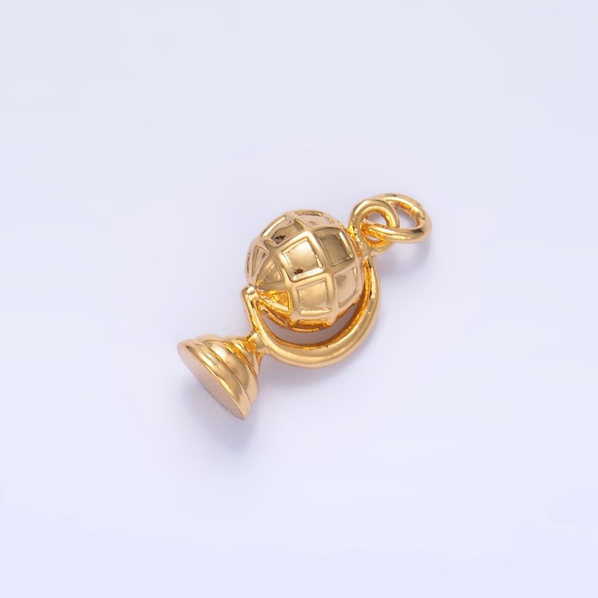 24K Gold Filled Travel World Globe Multidimensional 3D Charm in Gold & Silver | W131 - DLUXCA