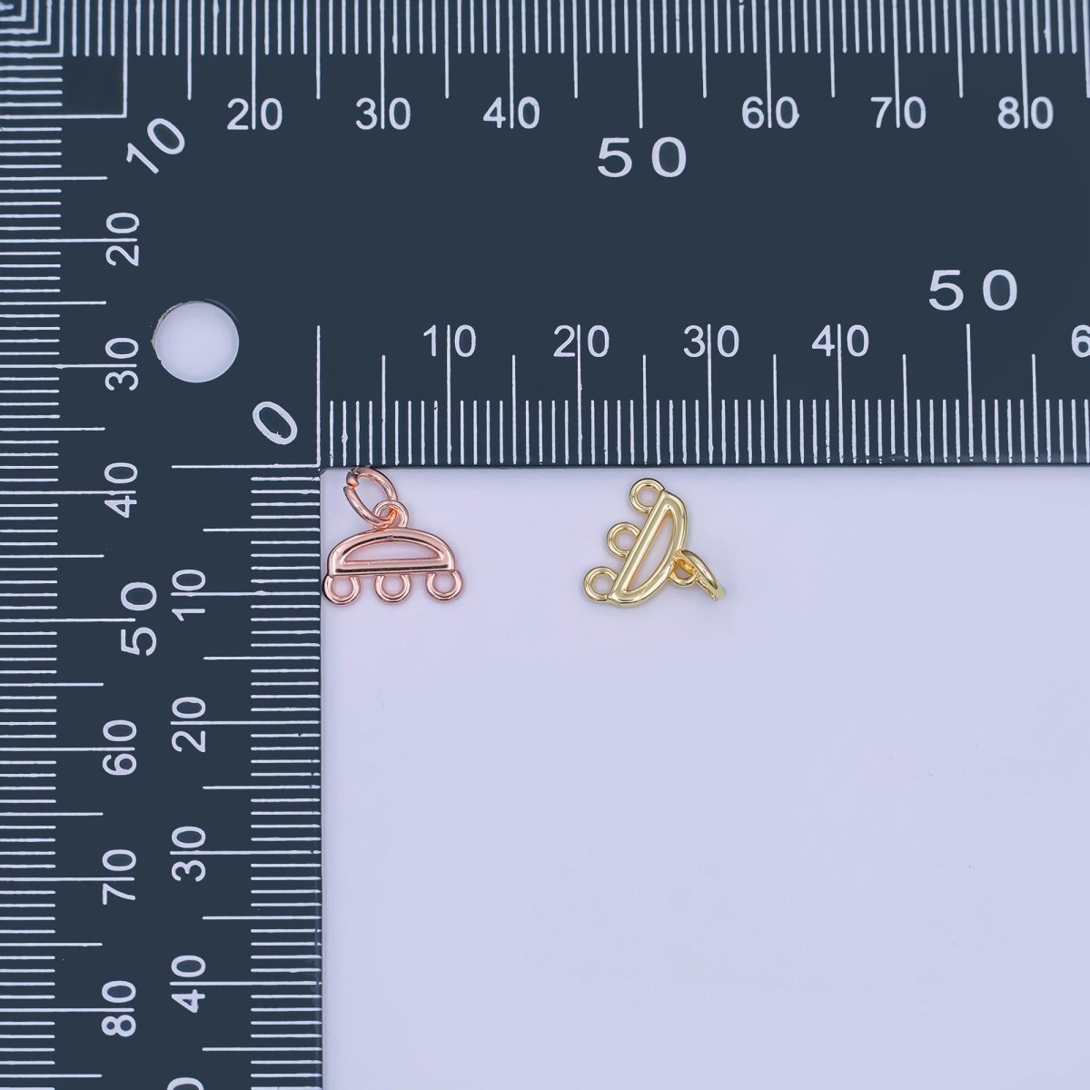 24K Gold Filled Triple Loop Drop Charm Finding in Gold, Silver, Rose Gold & Black | Z1145 Z1146 - DLUXCA