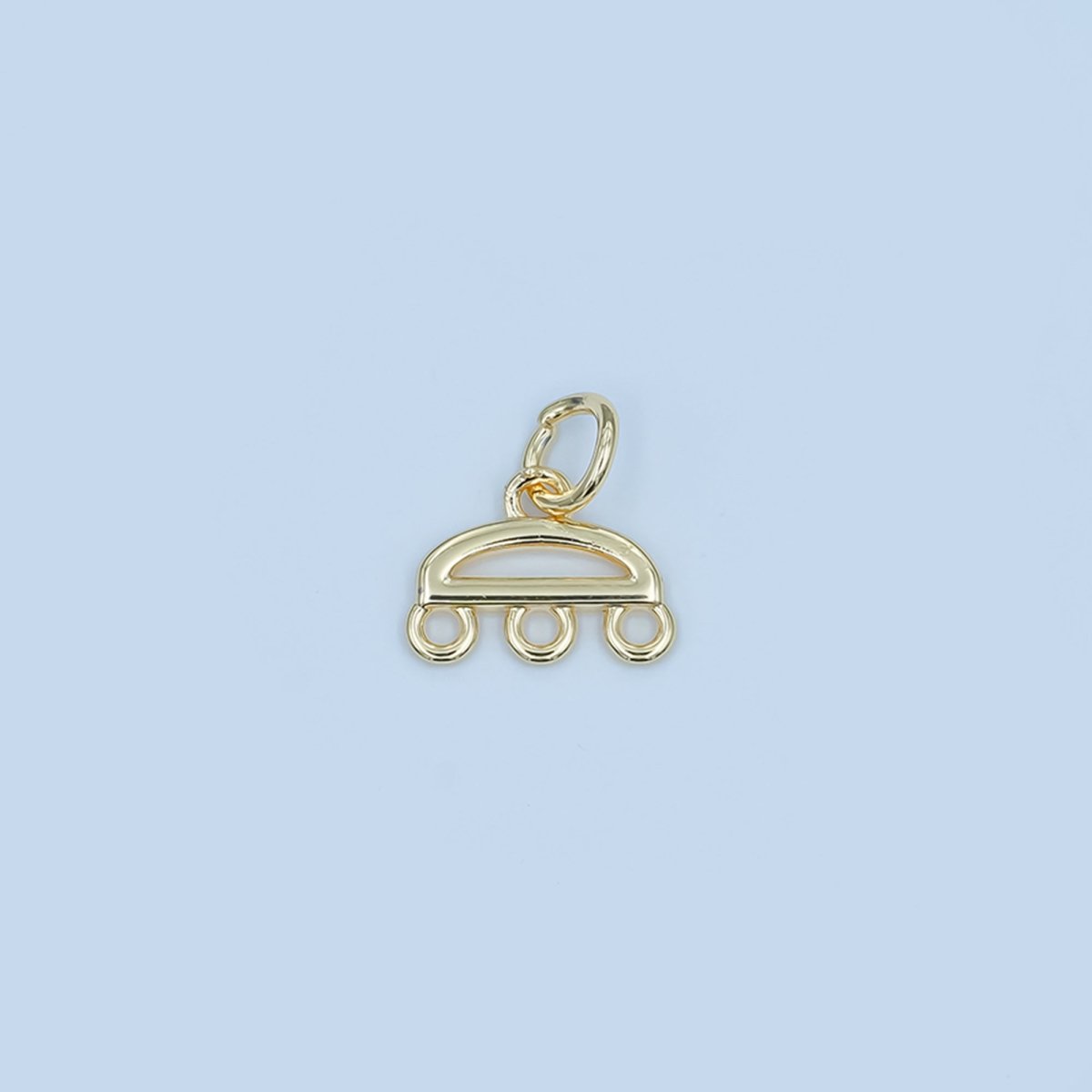 24K Gold Filled Triple Loop Drop Charm Finding in Gold, Silver, Rose Gold & Black | Z1145 Z1146 - DLUXCA