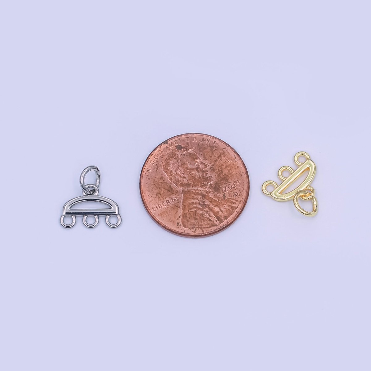 24K Gold Filled Triple Loop Drop Charm Finding in Gold, Silver, Rose Gold & Black | Z1145 Z1146 - DLUXCA