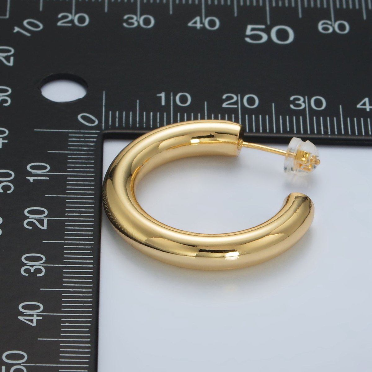 24K Gold Filled Tube Hoop Earrings | AD - 645 - DLUXCA