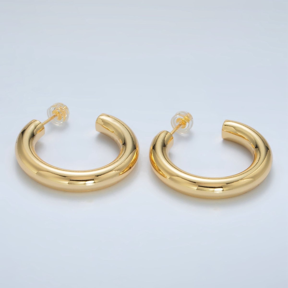 24K Gold Filled Tube Hoop Earrings | AD - 645 - DLUXCA