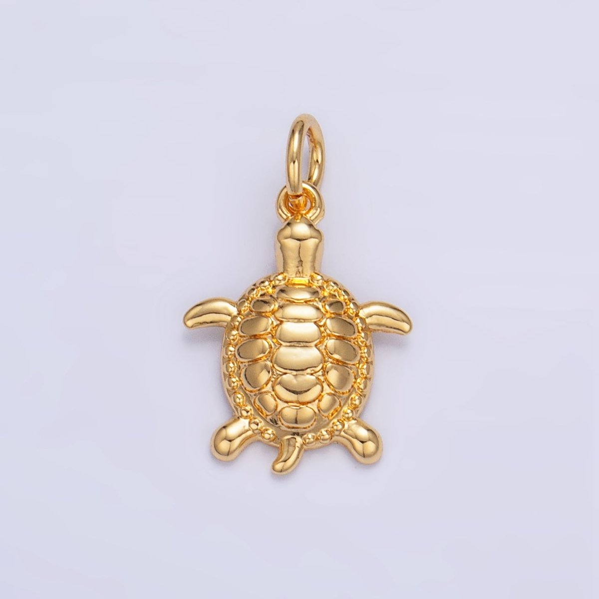 24K Gold Filled Turtle Minimalist Sea Ocean Animal Charm in Gold & Silver | AG836 - DLUXCA