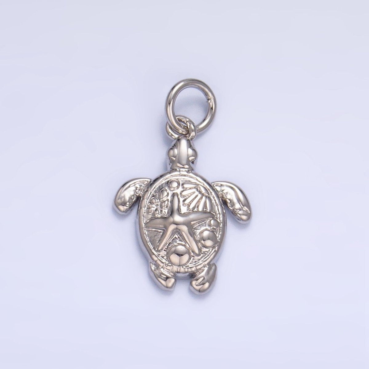 24K Gold Filled Turtle Minimalist Sea Ocean Animal Charm in Gold & Silver | AG836 - DLUXCA