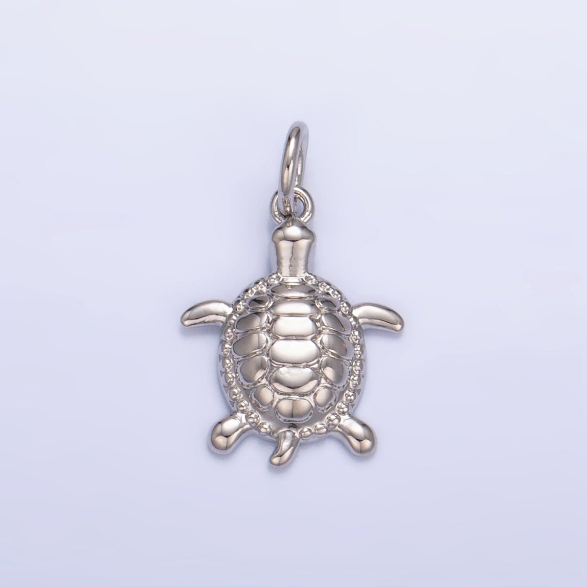 24K Gold Filled Turtle Minimalist Sea Ocean Animal Charm in Gold & Silver | AG836 - DLUXCA