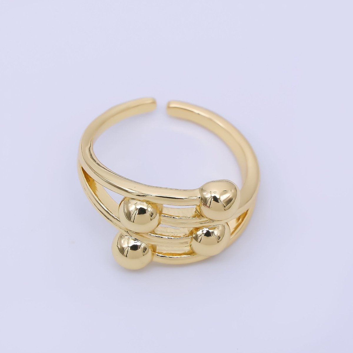 24K Gold Filled Unfolded Rotating Bead Ball Ring in Gold & Silver | O1625 O1626 - DLUXCA