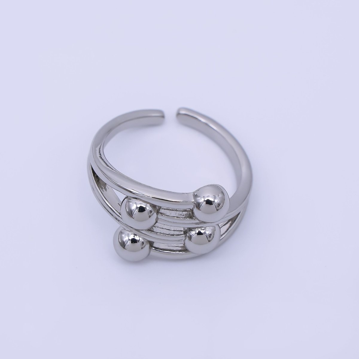 24K Gold Filled Unfolded Rotating Bead Ball Ring in Gold & Silver | O1625 O1626 - DLUXCA