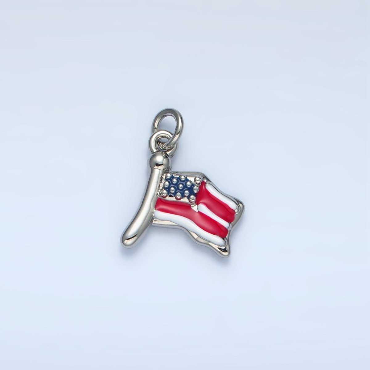 24K Gold Filled United States of America USA Flag Charm in Gold & Silver | N770 - DLUXCA