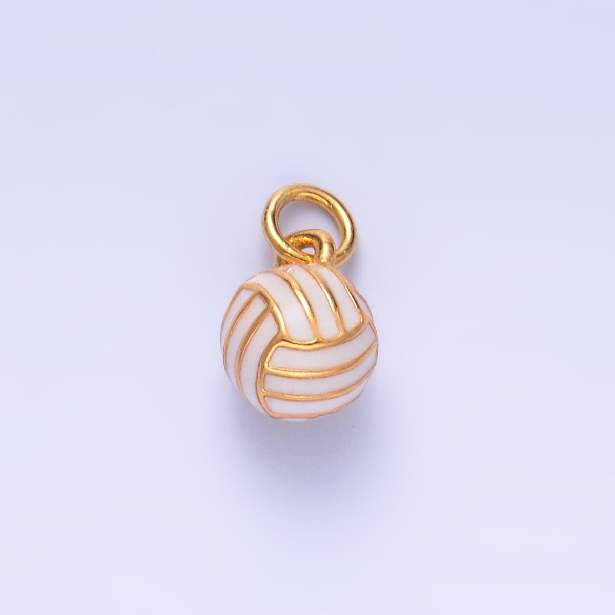 24K Gold Filled Volley Ball Enamel Multidimensional 3D Charm | W434 - DLUXCA