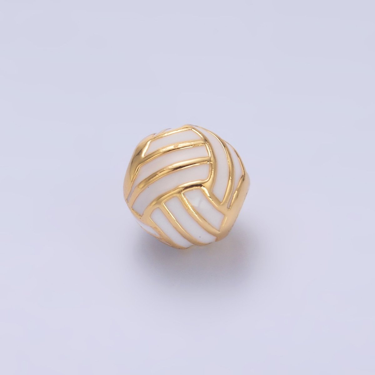 24K Gold Filled Volley Ball Sports Enamel Bead | B184 - DLUXCA