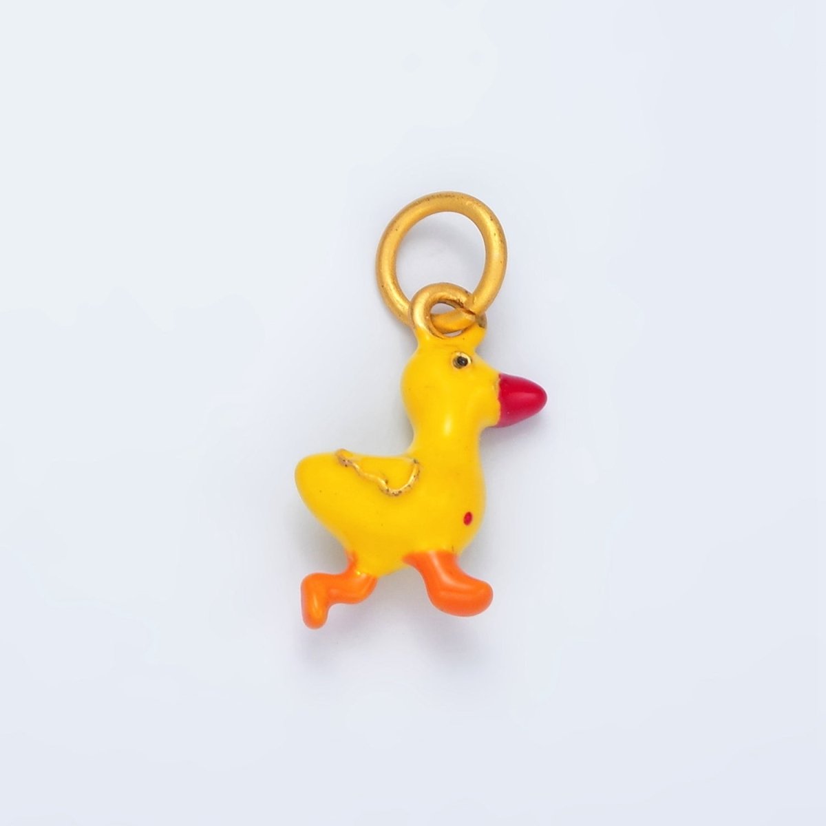 24K Gold Filled Walking Yellow Duck Enamel Charm | M145 - DLUXCA