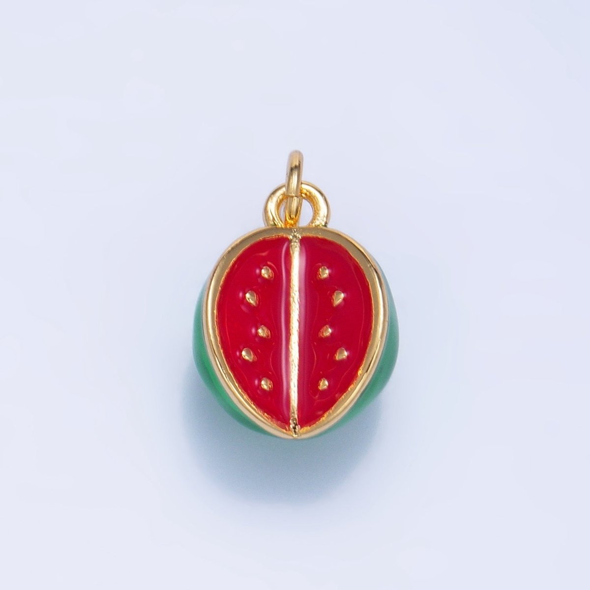 24K Gold Filled Watermelon Fruit Enamel Mini Multidimensional Charm | W059 - DLUXCA