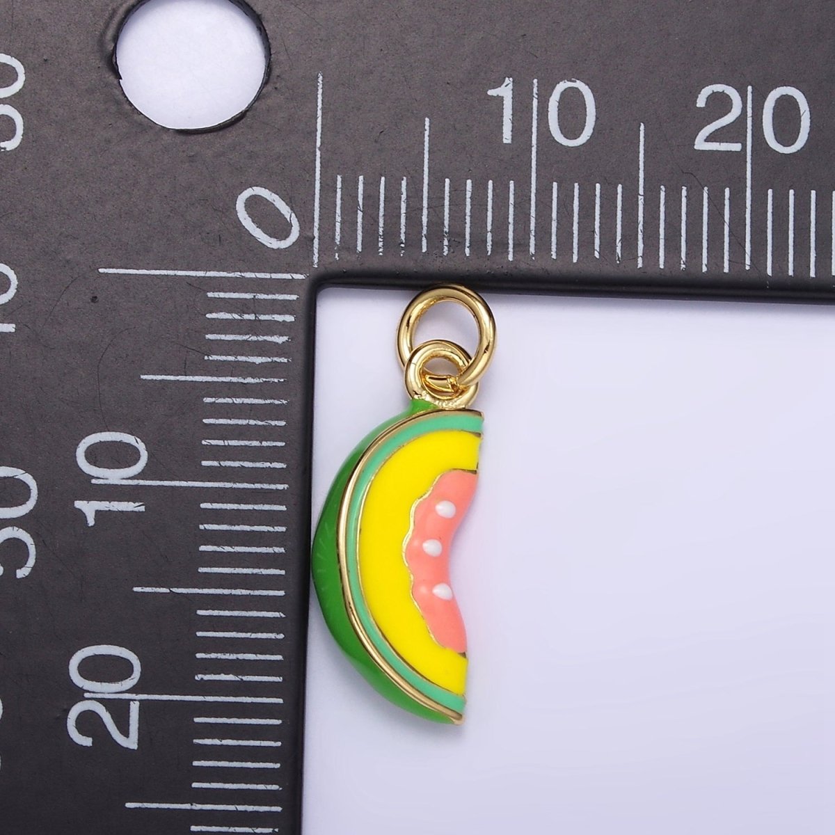 24K Gold Filled Watermelon Fruit Slice Enamel Charm | D024 - DLUXCA