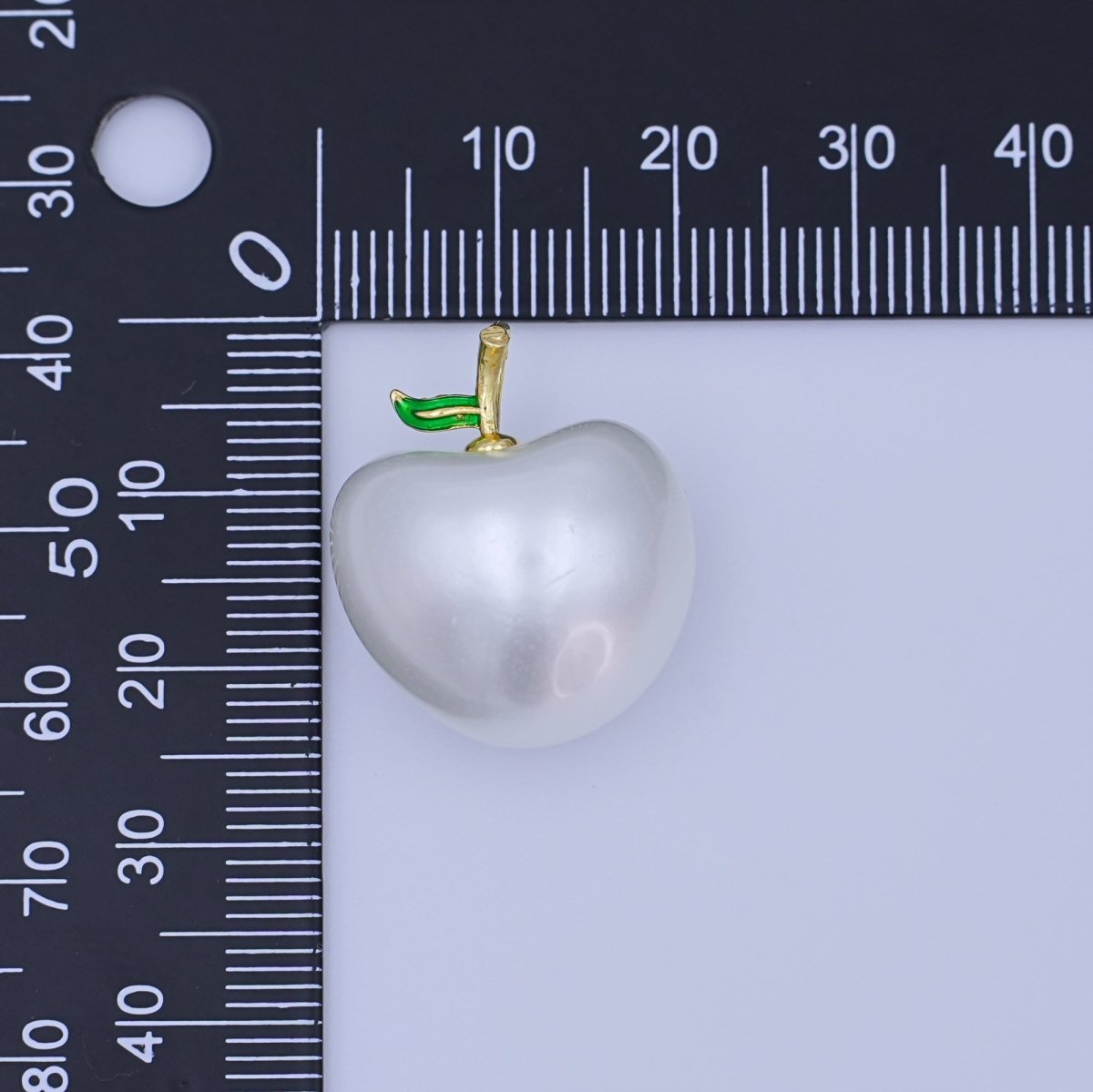 24K Gold Filled White Heart Apple Fruit Pendant | AH419 - AH421 - DLUXCA