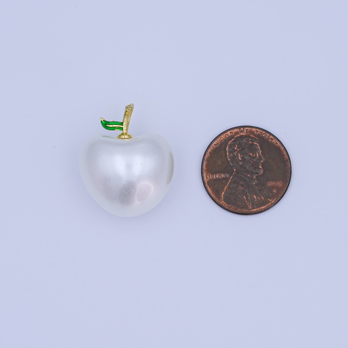 24K Gold Filled White Heart Apple Fruit Pendant | AH419 - AH421 - DLUXCA