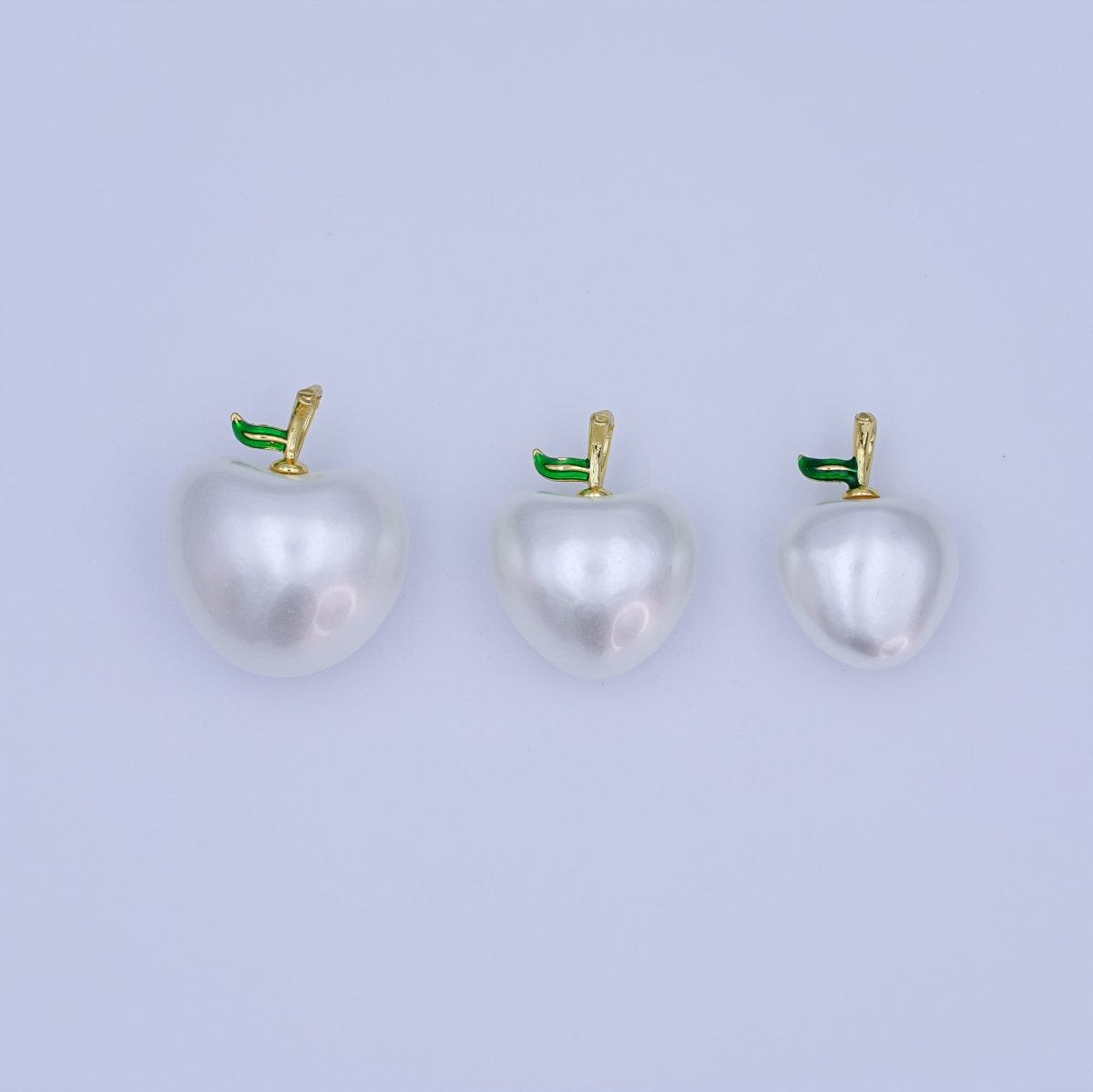 24K Gold Filled White Heart Apple Fruit Pendant | AH419 - AH421 - DLUXCA