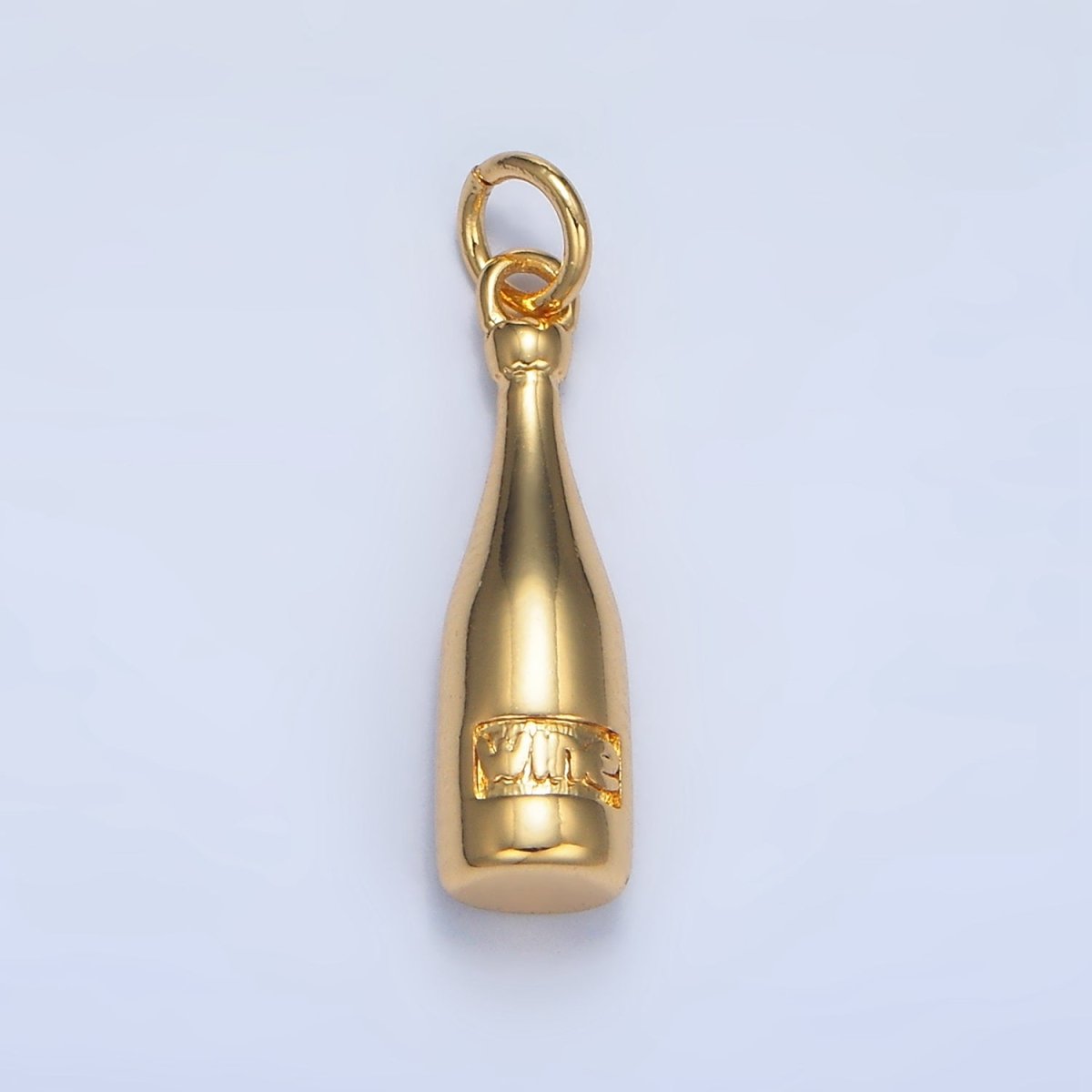 24K Gold Filled "Wine" Bottle Alcoholic Drink Mini Charm | X863 - DLUXCA