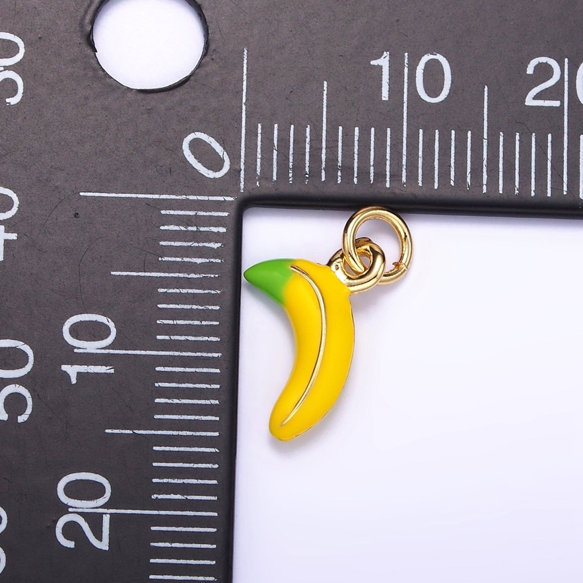 24K Gold Filled Yellow Banana Fruit Enamel Mini Charm | C608 - DLUXCA