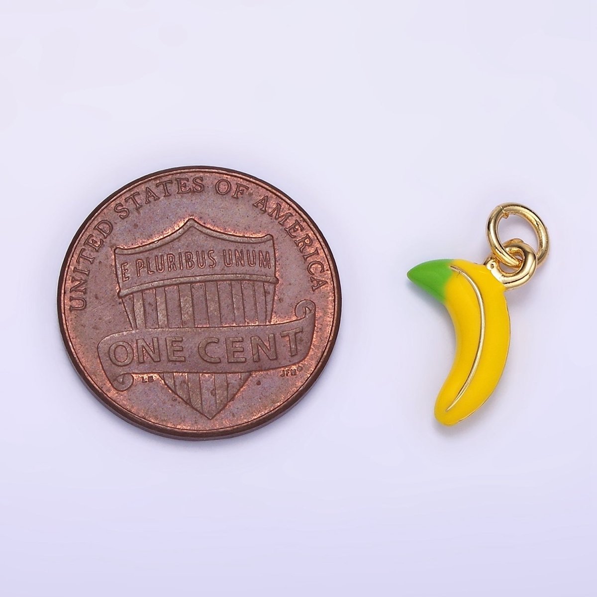 24K Gold Filled Yellow Banana Fruit Enamel Mini Charm | C608 - DLUXCA