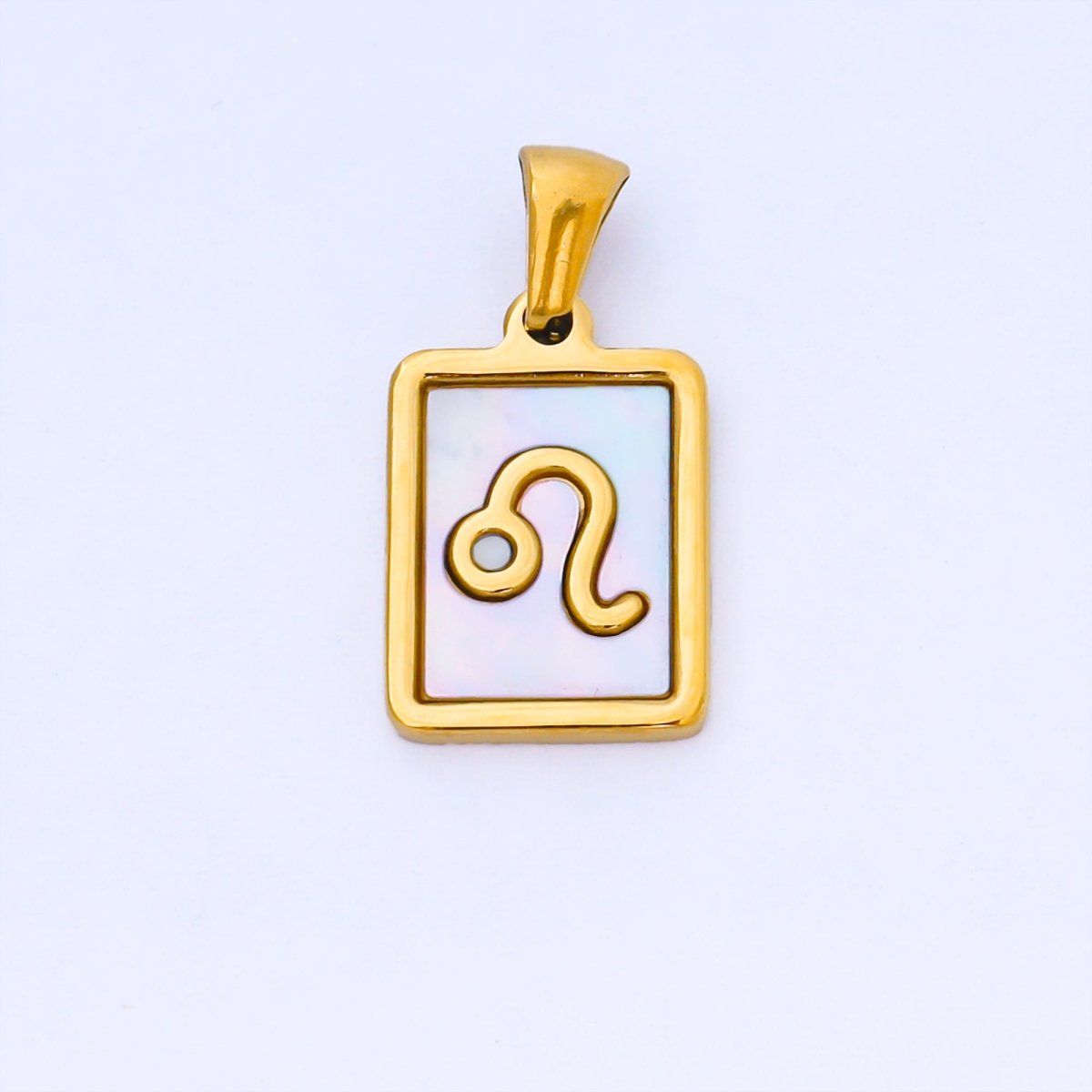 24K Gold Filled Zodiac Sign Shell Pearl Tag Astrology Horoscope Stainless Steel Pendants | A - A1809 - A - A1814 - DLUXCA