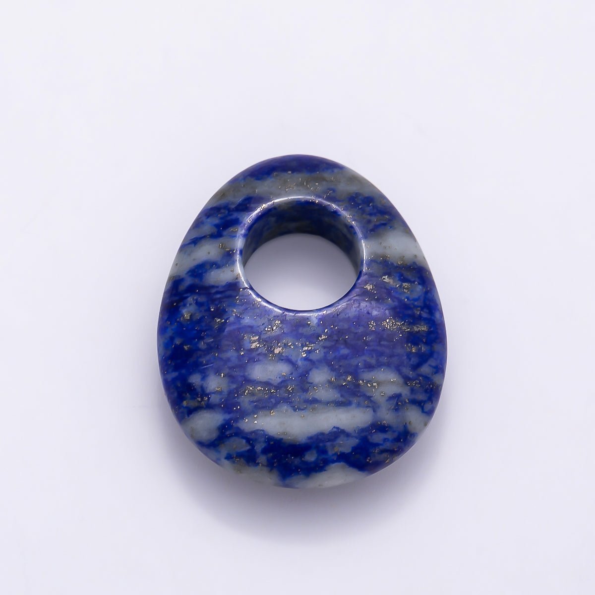 25mm Natural Gemstone Chubby Teardrop Slide Charm Pendant | Findings-00470 ~ Findings-00478 - DLUXCA