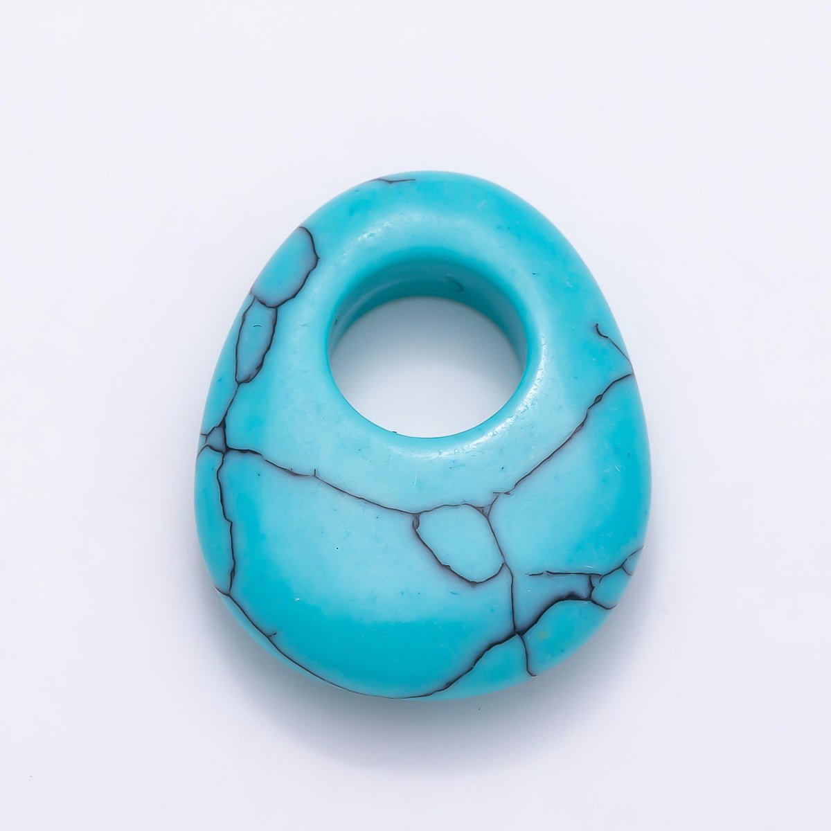 25mm Natural Gemstone Chubby Teardrop Slide Charm Pendant | Findings-00470 ~ Findings-00478 - DLUXCA