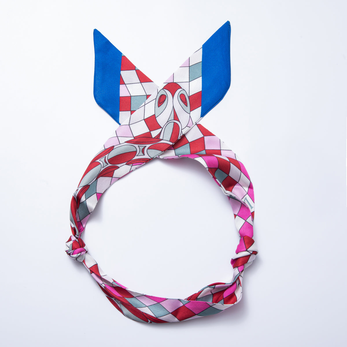 Stainless Steel Geometric Flower Soft Faux Silk Bandana Scarf Necklace | WA-988 ~ WA-1597