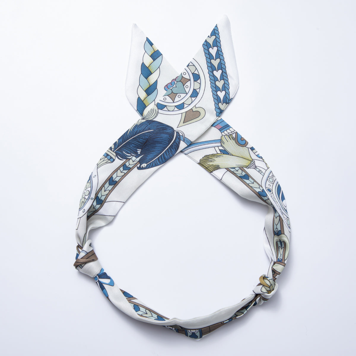 Stainless Steel Geometric Flower Soft Faux Silk Bandana Scarf Necklace | WA-988 ~ WA-1597