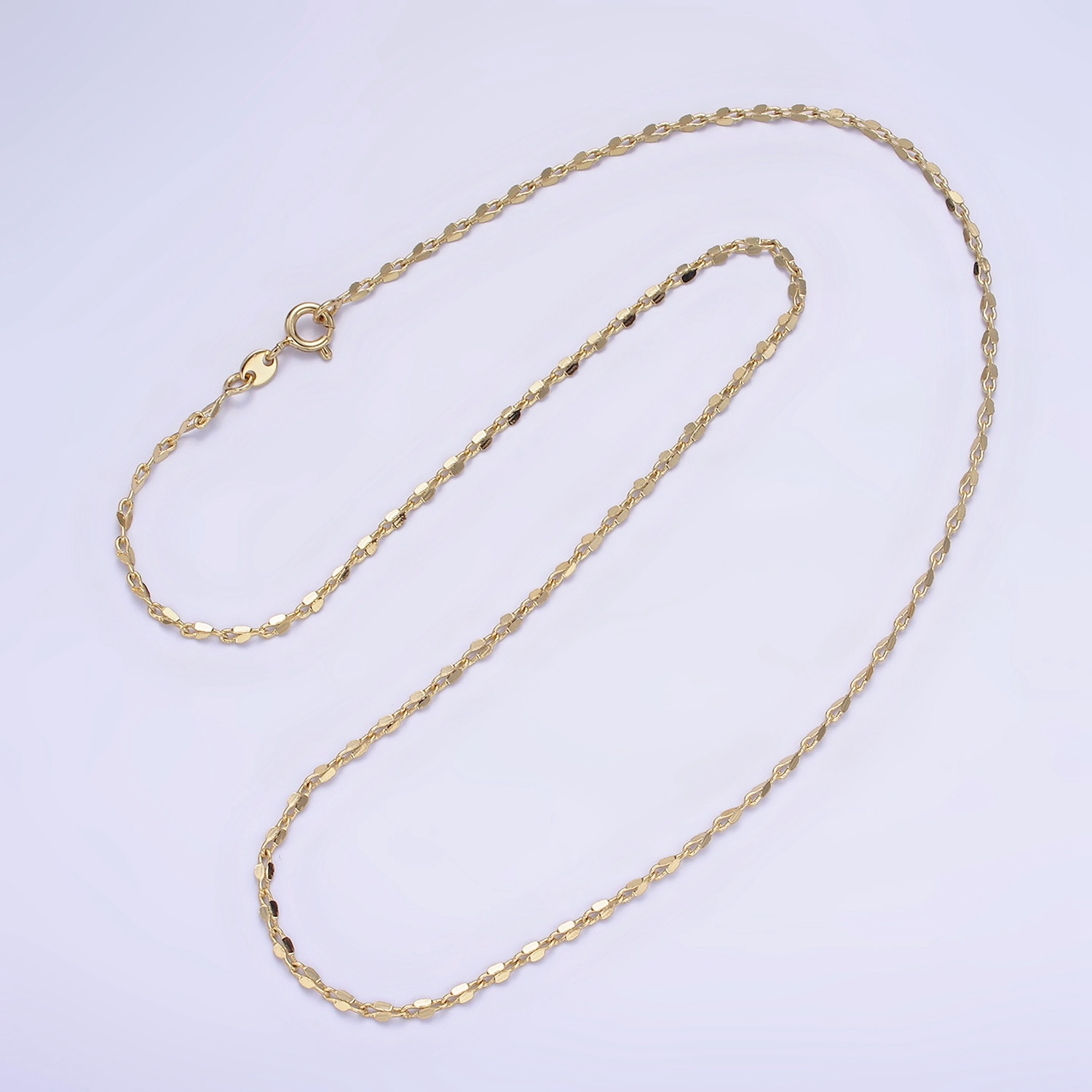 14K Gold Filled Dainty Mariner Mirror Link Chain 20 Inch Necklace | WA-A3585