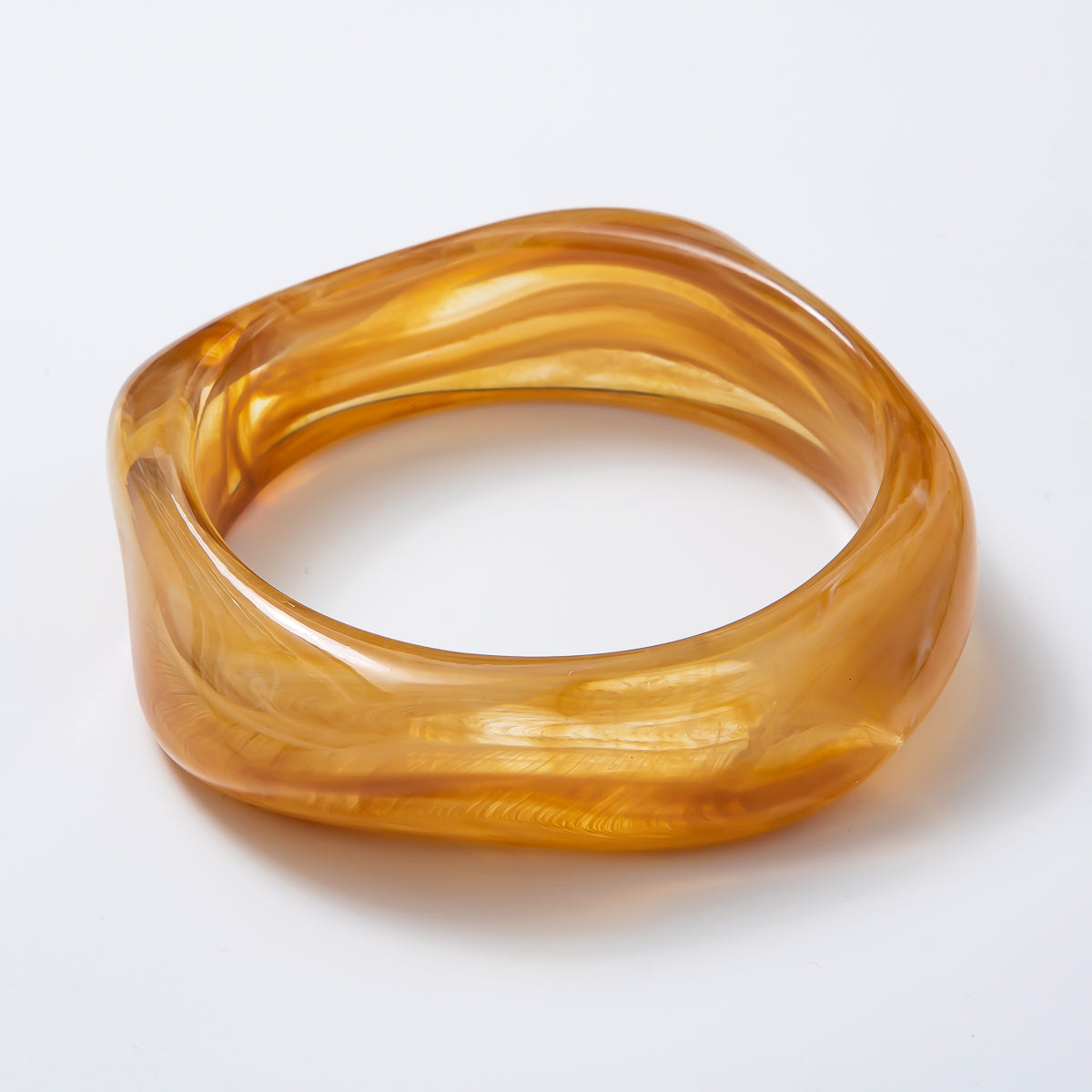 PRE-ORDER : 83mm Black, White, Brown Resin Irregular Freeform Round Bracelet  | WA-3417 WA-3418 WA-3421 WA-3422, WA-3425 - WA-3427