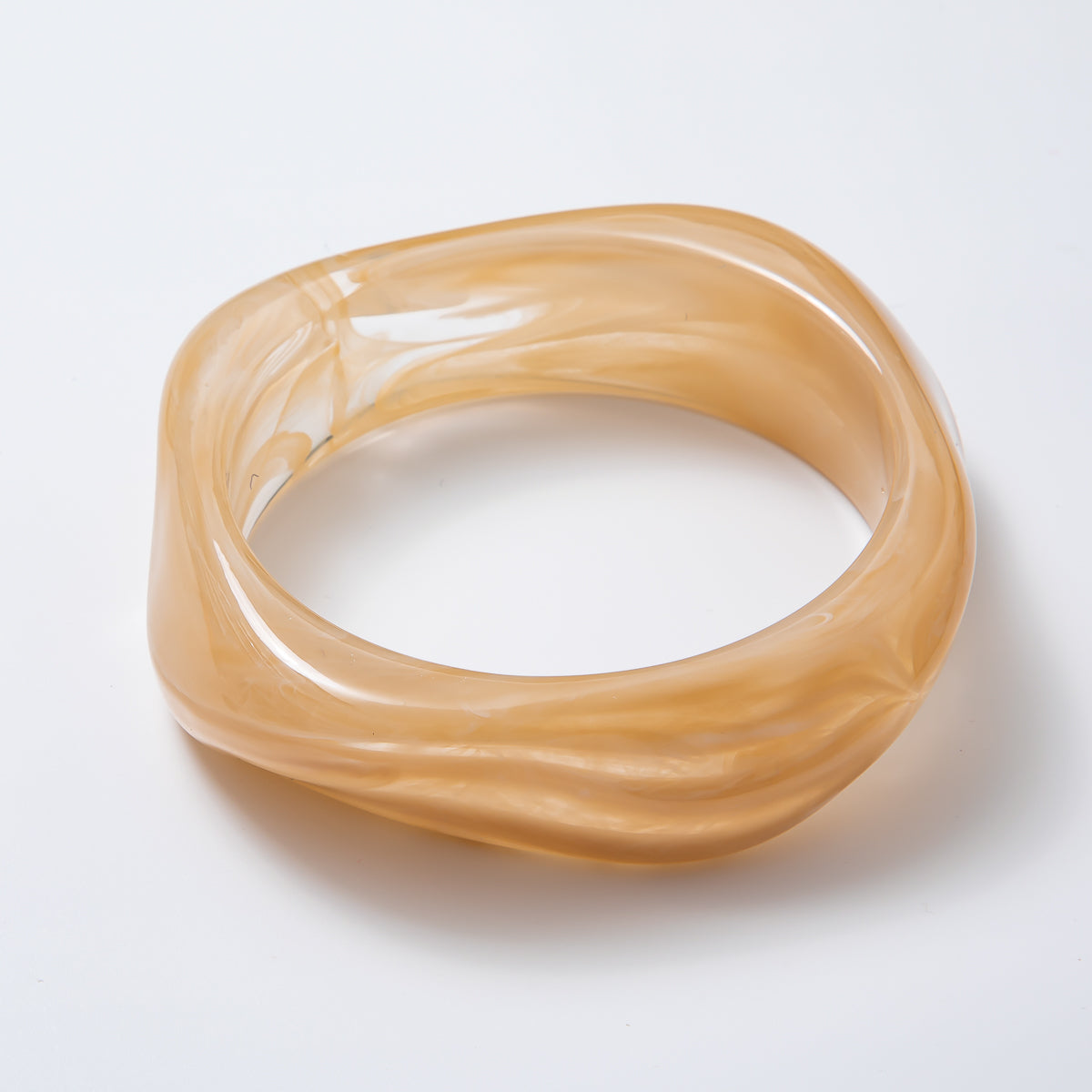 PRE-ORDER : 83mm Black, White, Brown Resin Irregular Freeform Round Bracelet  | WA-3417 WA-3418 WA-3421 WA-3422, WA-3425 - WA-3427