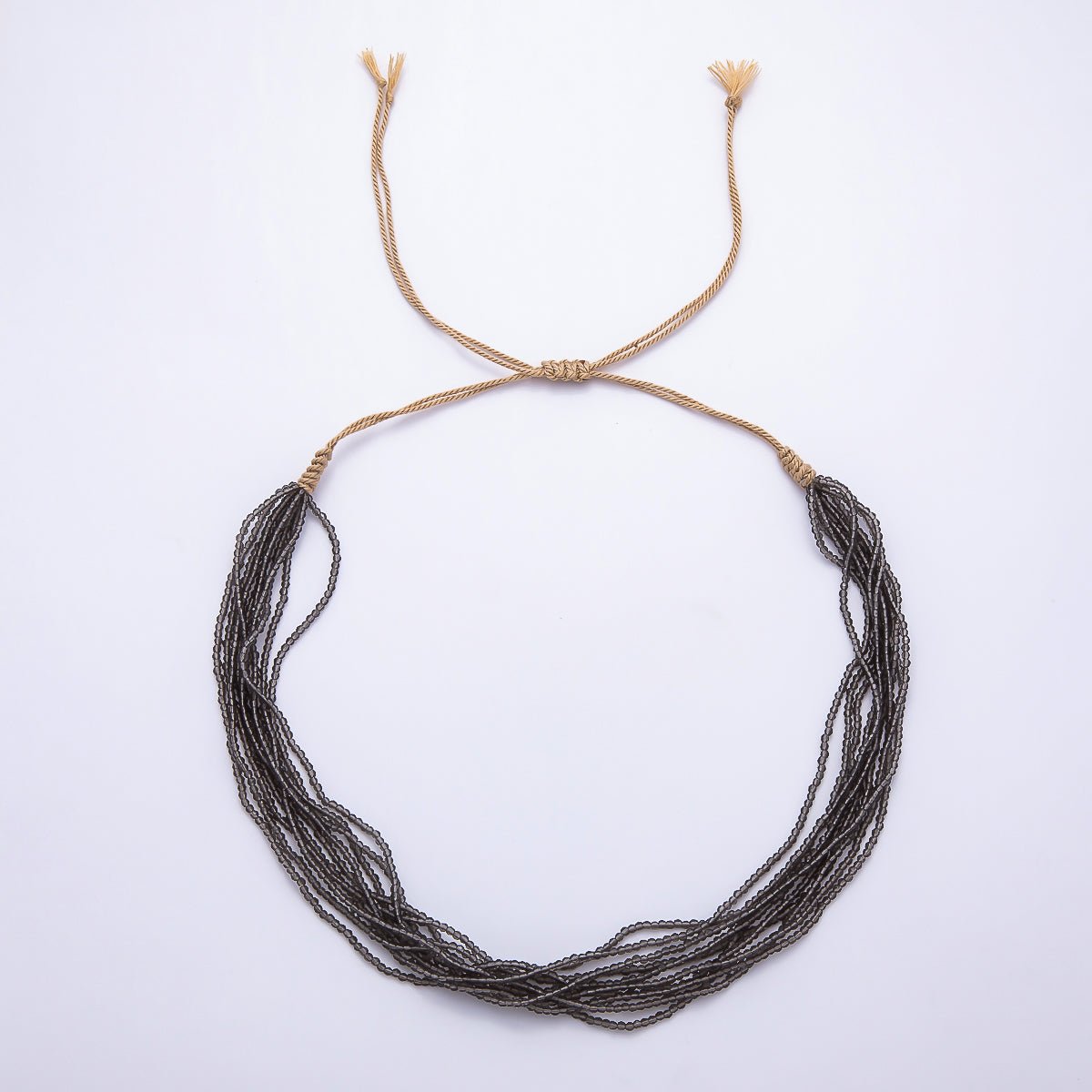 2mm Multi Layer Multifaceted Crystal Gemstone Chain 14 Inch Bolo Adjustable Necklace | WA-02563 - DLUXCA