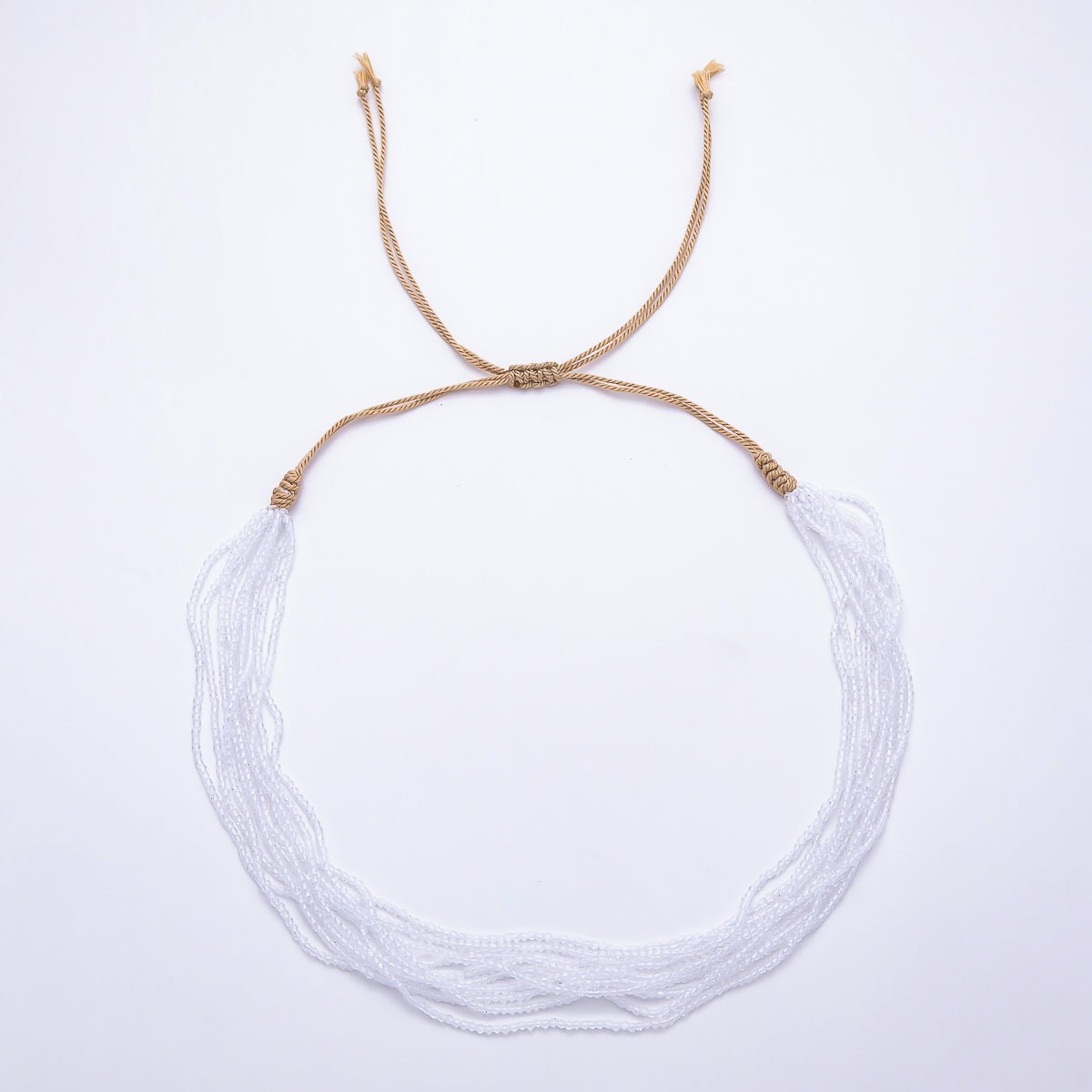 2mm Multi Layer Multifaceted Crystal Gemstone Chain 14 Inch Bolo Adjustable Necklace | WA-02563 - DLUXCA