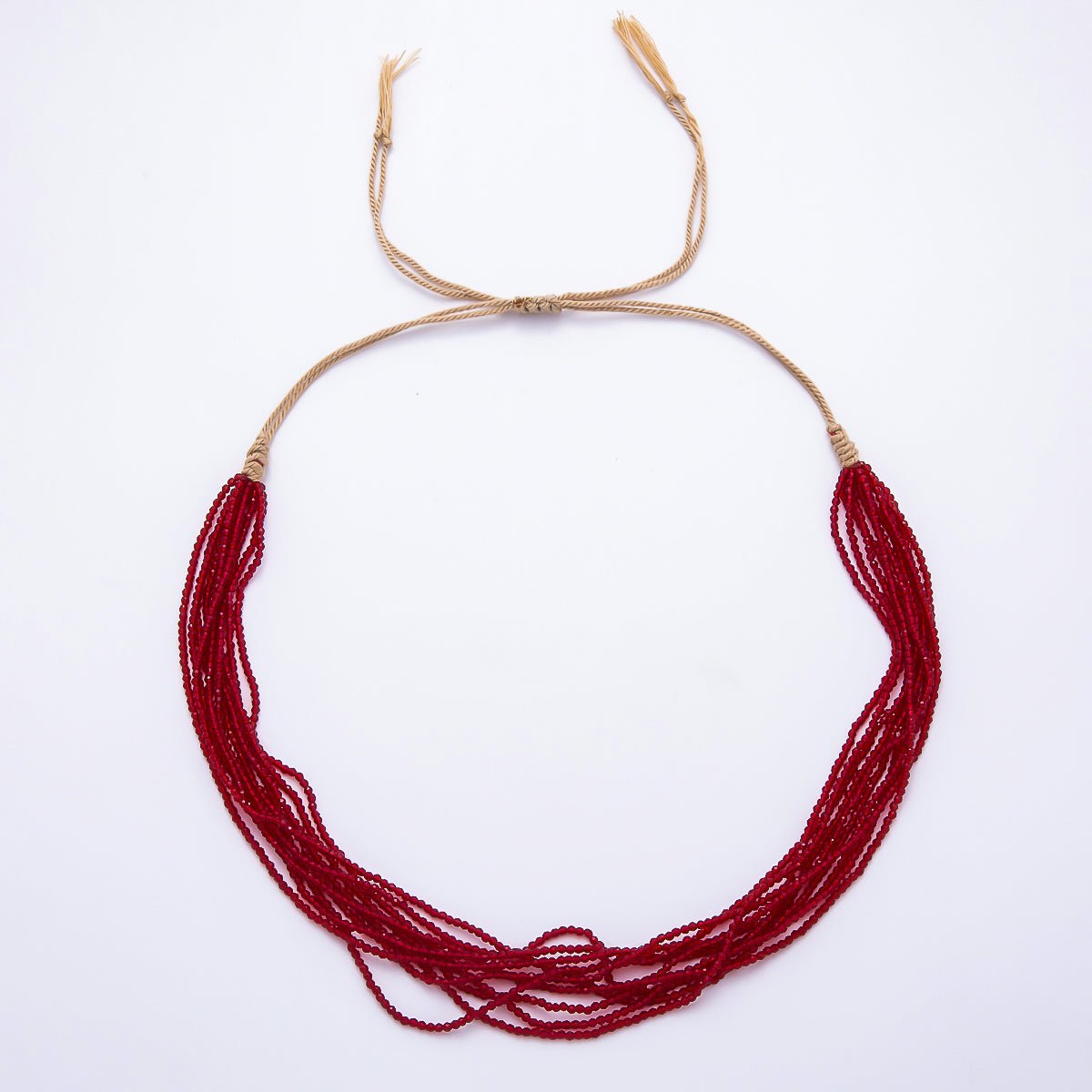 2mm Multi Layer Multifaceted Crystal Gemstone Chain 14 Inch Bolo Adjustable Necklace | WA-02563 - DLUXCA