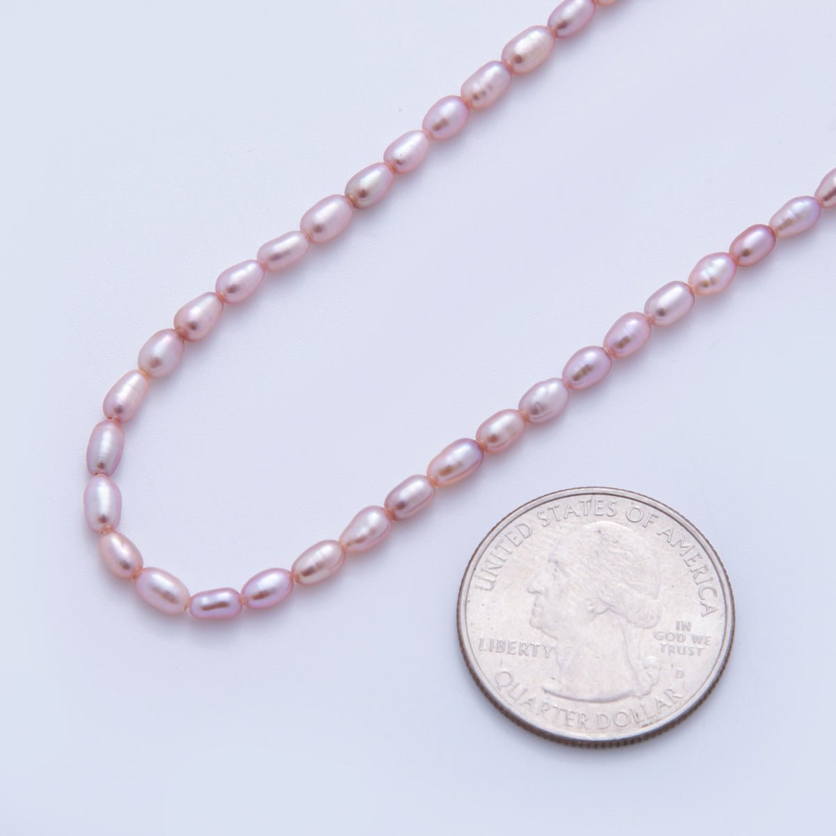 3.3mm White, Purple Natural Freshwater Pearl Beads Strands | WA - 3444 WA - 3445 - DLUXCA