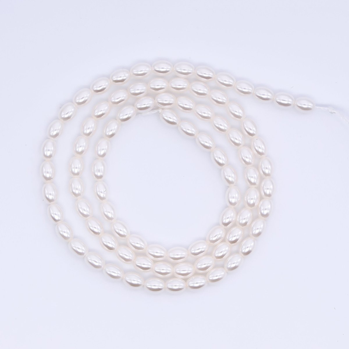 3.5mm White Oval Shell Pearl Strand Finding | WA - 3169 - DLUXCA