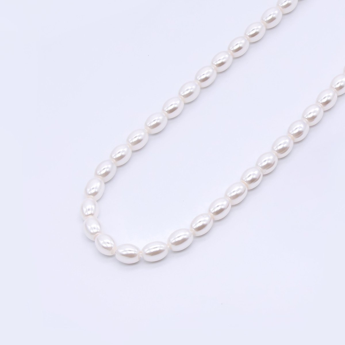 3.5mm White Oval Shell Pearl Strand Finding | WA - 3169 - DLUXCA