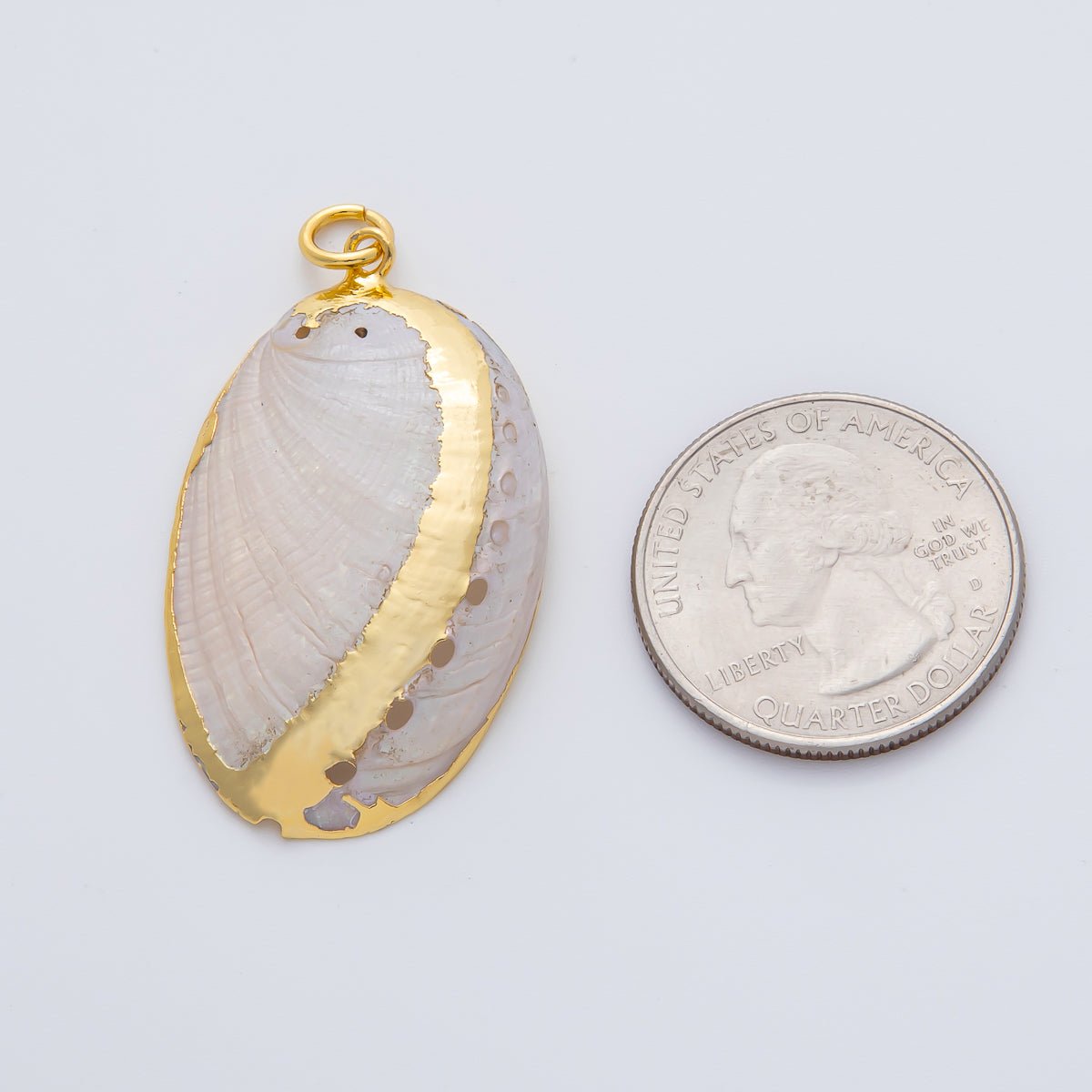 37mm Big Chunky Shell Pearl Charm | AF1407 - DLUXCA