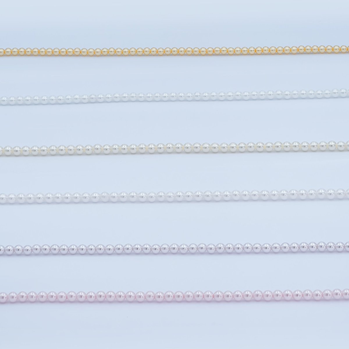 3mm Round White, Purple, Pink Shell Pearl Strand | WA - 2986 ~ WA - 3010 - DLUXCA