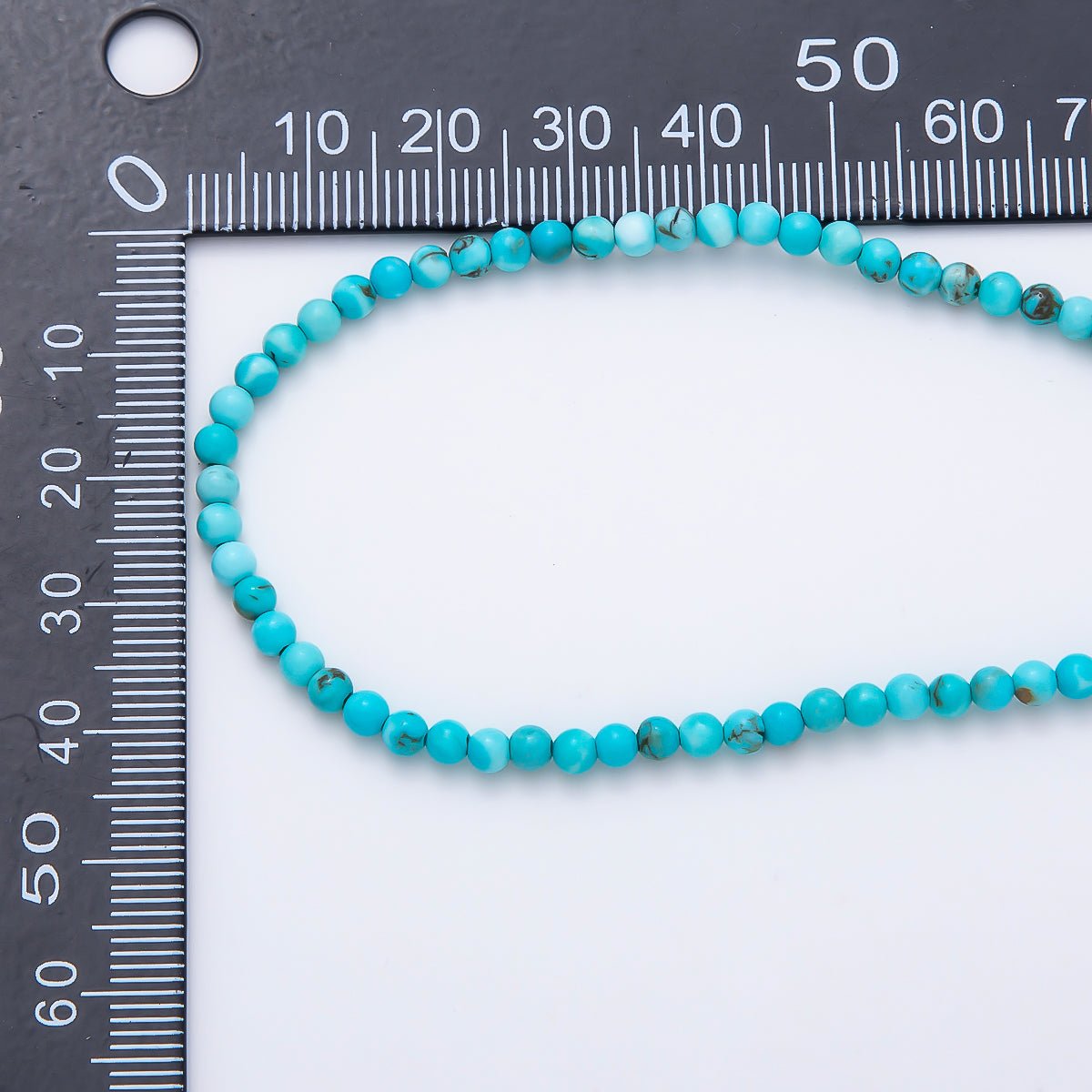 3mm Turquoise Teal Round Gemstone Bead Strand Finding | WA-00268 - DLUXCA