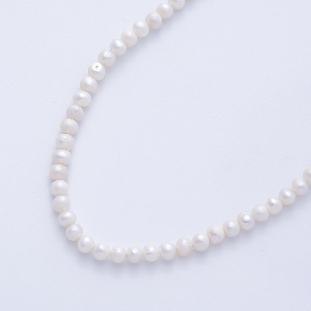 3mm White Freshwater Pearl Round Strand Finding | WA - 4062 - DLUXCA